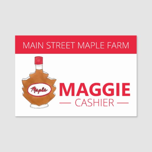 Maple Sugar Syrup Maine Canadian Canada Leaf Name Tag