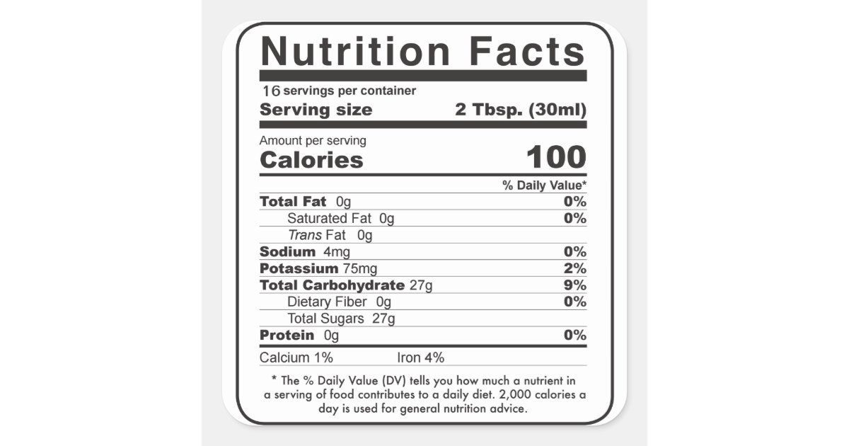 maple-syrup-2020-editable-nutrition-facts-label-zazzle