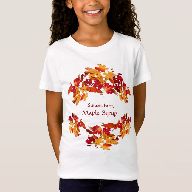 Maple Syrup Autumn Foliage Promotional Kids Shirt (Front)