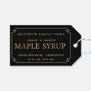 Maple Syrup Black and Gold Border product tag