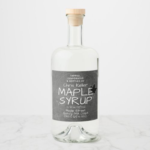 Maple Syrup Black Mason Jar Chalkboard Label