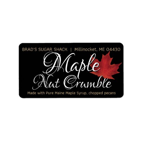 Maple Syrup Black Product Label Ingredients Leaf  