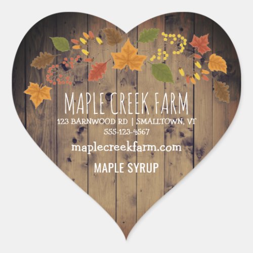 Maple Syrup Business Product Label Autumn Leaves