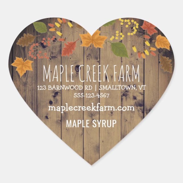 Maple Syrup Business Product Label Autumn Leaves (Front)