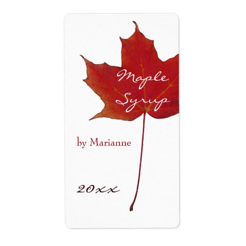 Maple syrup canning label