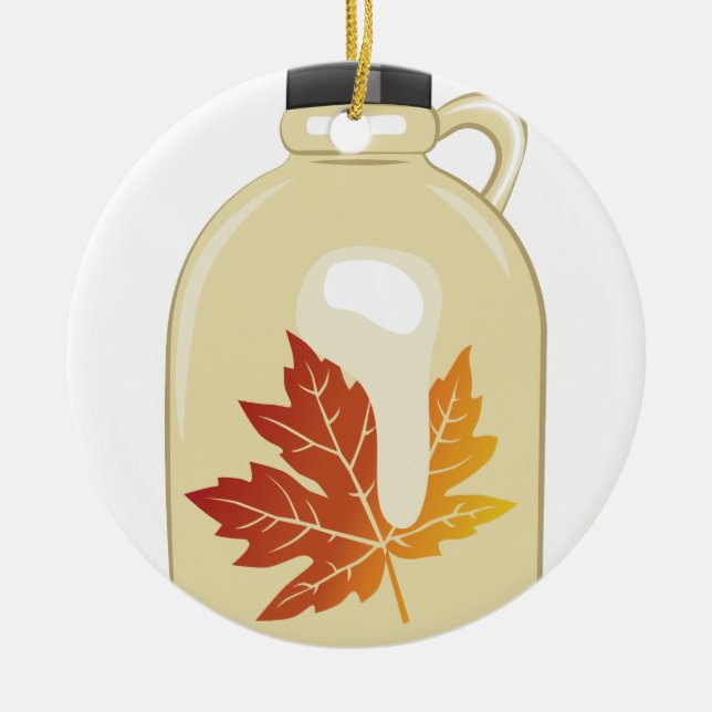 Maple Syrup Ceramic Ornament (Front)