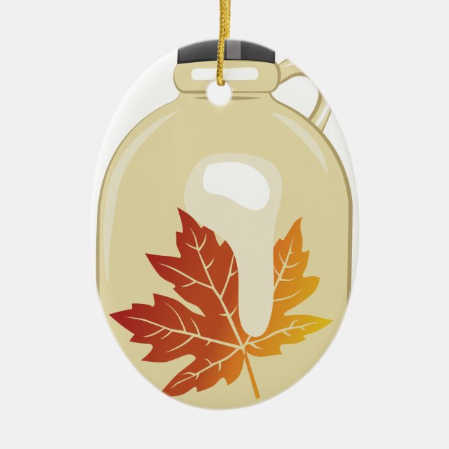 Maple Syrup Ceramic Ornament (Front)