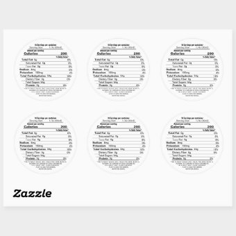 Maple Syrup Circular Nutrition Facts Label 2020 | Zazzle