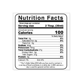 Maple Syrup Editable Nutrition Facts Stamp | Zazzle