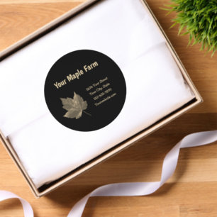 Maple Syrup Farm Beige Black Country Rustic Classic Round Sticker