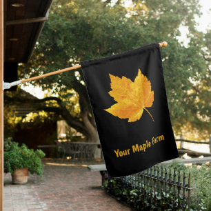 Maple Syrup Farm Gold Yellow Black Country Rustic House Flag