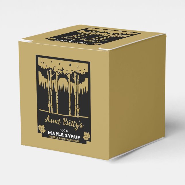 Maple Syrup Farmers Market Favor Boxes (Front Side)