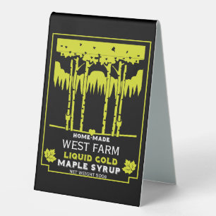 Maple Syrup Farmers Market Table Tent