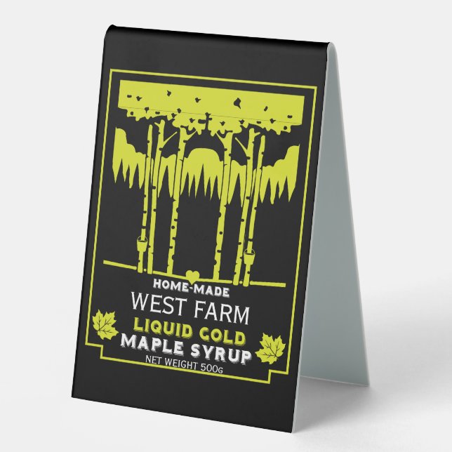 Maple Syrup Farmers Market Table Tent (Front)