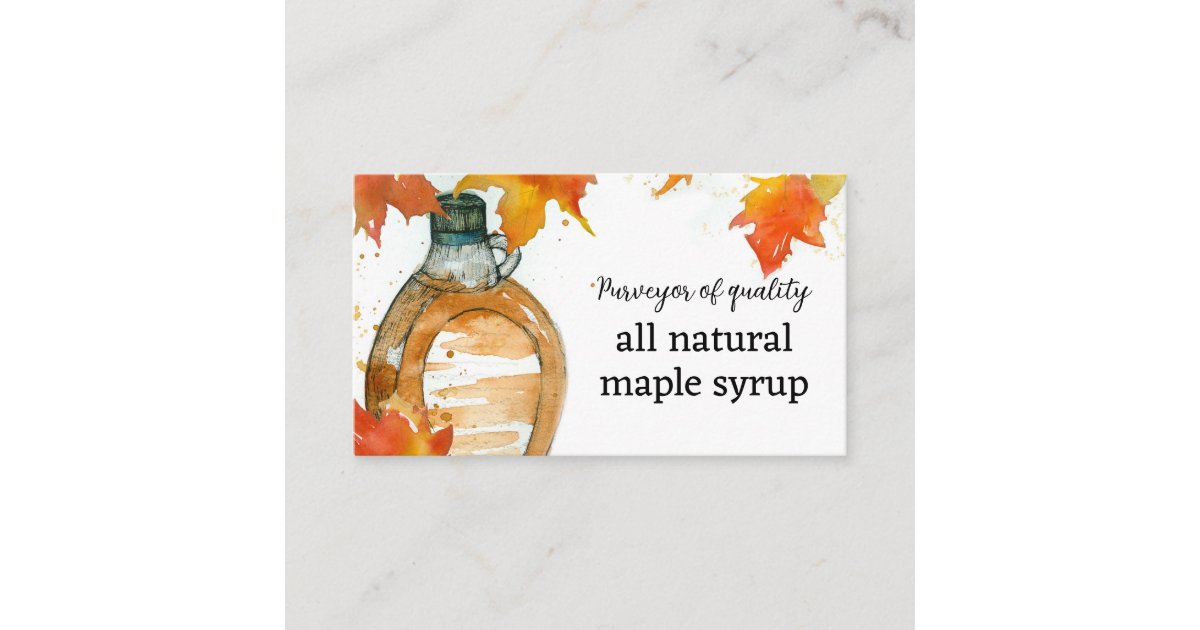 Maple Syrup For Sale Quality All Natural Business Card Zazzle