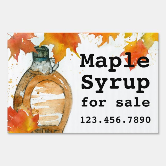 Maple Syrup For Sale Small Business  Sign (Back)