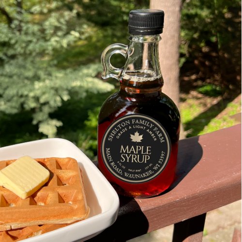 Maple Syrup Gold and Black Maple Leaf Custom Label