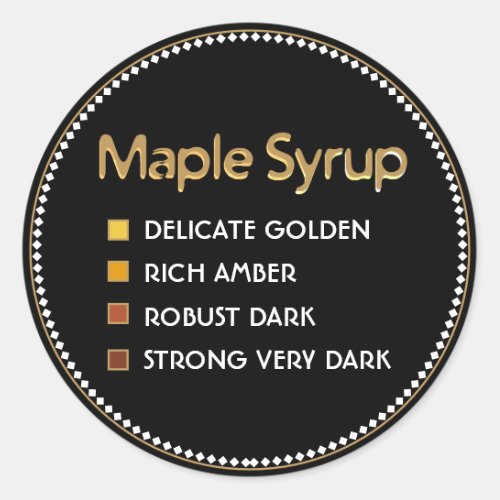 Maple Syrup Grade Checklist Sticker Round
