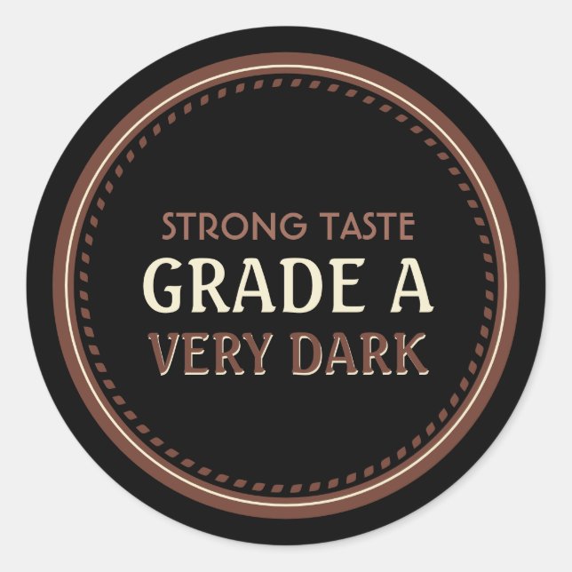 Maple Syrup Grading Label Very Dark Black Gold (Front)