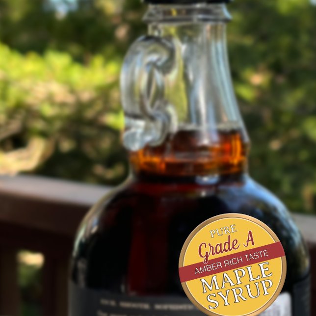 Maple Syrup Grading Lid Label Gold Border (Creator Uploaded)