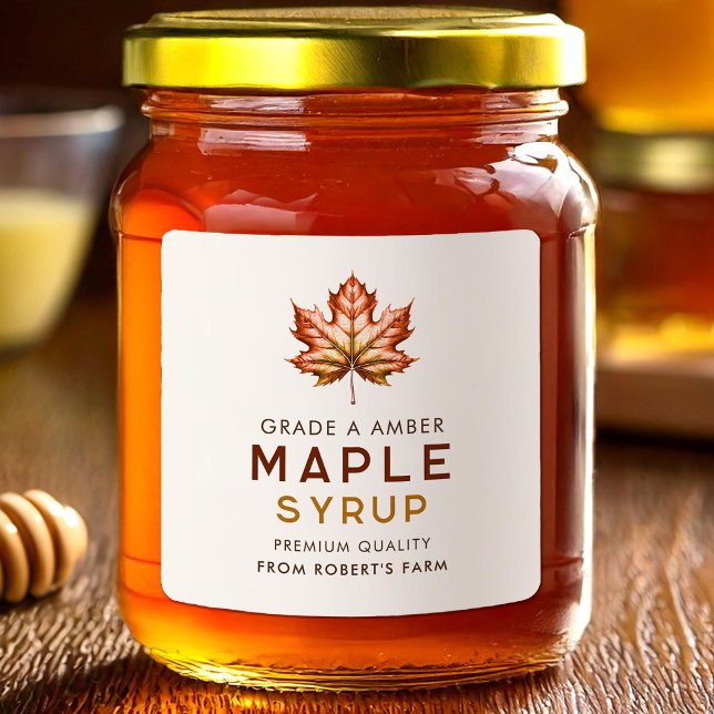Maple syrup homemade recipe square sticker (Creator Uploaded)