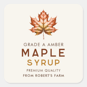 Maple syrup homemade recipe square sticker
