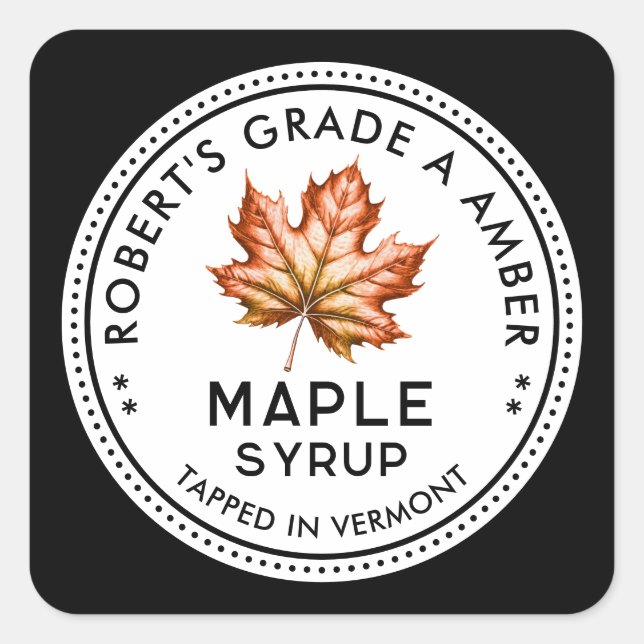 Maple syrup label for homemade recipe (Front)