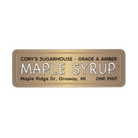 MAPLE SYRUP LABEL Metallic Gold with Border 