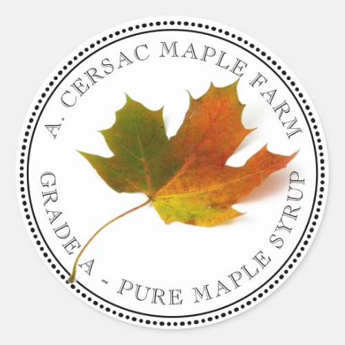 Maple Syrup Maple Leaf Simplified Editable Label