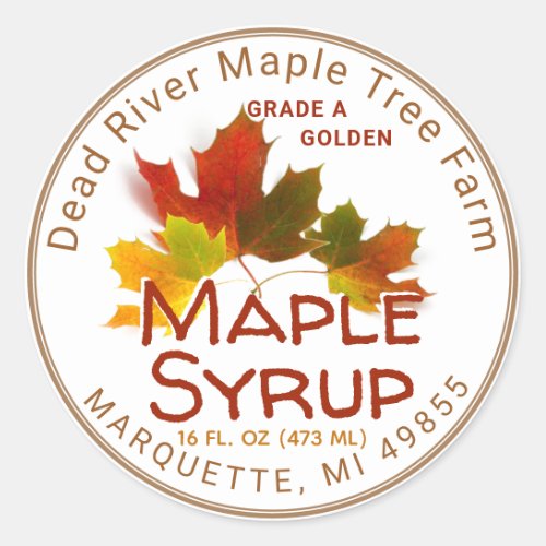 Maple Syrup Maple Leaf Trio Editable Label
