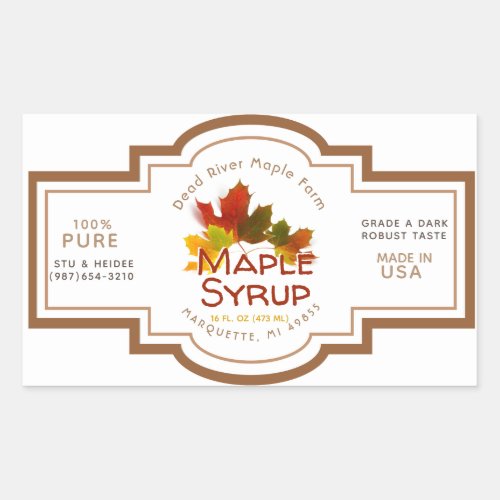 Maple Syrup Maple Leaf Trio Old Style Label