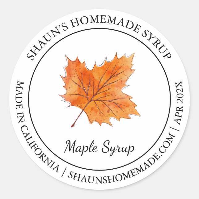 Maple Syrup Modern label (Front)