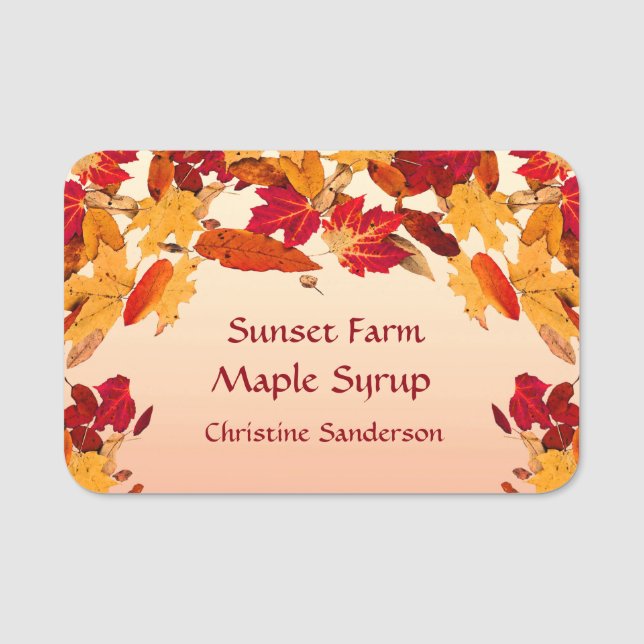 Maple Syrup Name Tag (Front)