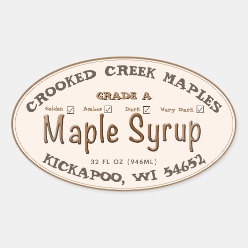 Maple Syrup New Grades Checklist Label Ivory