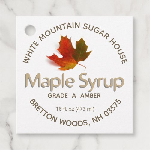Maple Syrup Nutrition Facts Colorful Leaf Tag