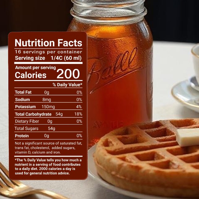 Maple Syrup Nutrition Facts Latest FDA Regulations Label (Creator Uploaded)