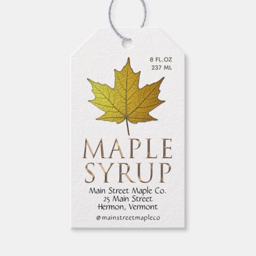 Maple Syrup Nutrition GradeSeason Product Hangtag Gift Tags