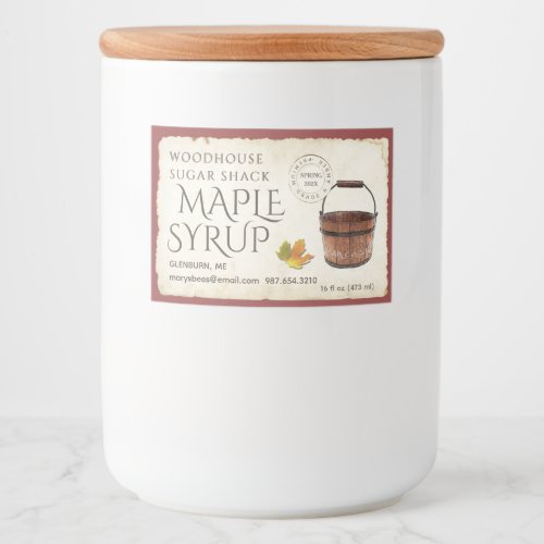 Maple syrup parchment sap bucket postmark 3 x 2  food label