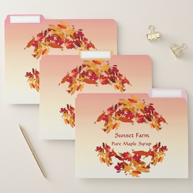 Maple Syrup Pink Orange Promotional File Folders