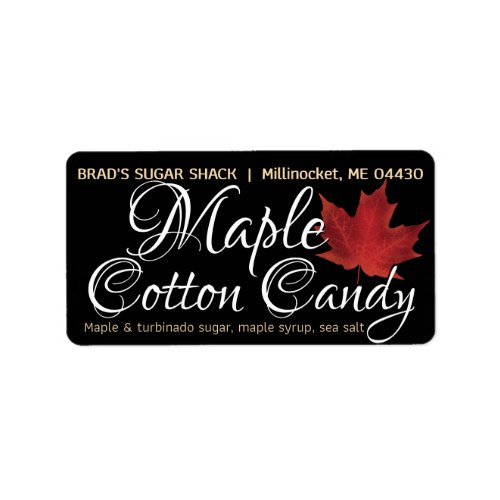 Maple Syrup Product Candy Label Black Red Leaf