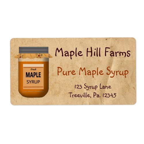 Maple Syrup Product Label