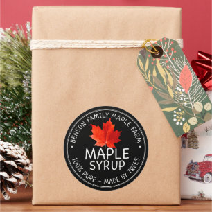 Maple Syrup Product Label 100% PURE -MADE BY TREES