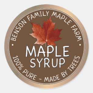 Maple Syrup Product Label 100% PURE -MADE BY TREES
