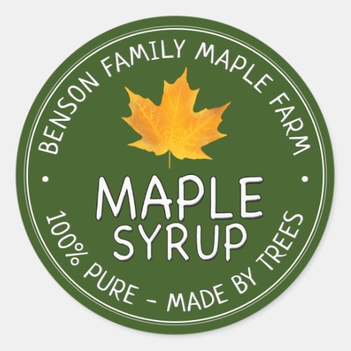 Maple Syrup Product Label 100 PURE _MADE BY TREES