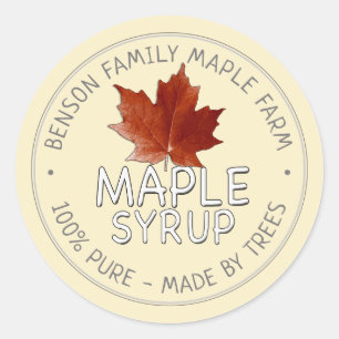 Maple Syrup Product Label 100% PURE -MADE BY TREES