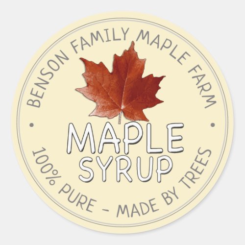 Maple Syrup Product Label 100 PURE _MADE BY TREES
