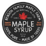Maple Syrup Red Leaf - 100% PURE MADE BY TREES  Classic Round Sticker