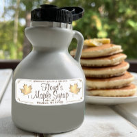 Maple Syrup Return Address Label Size Gold Leaf