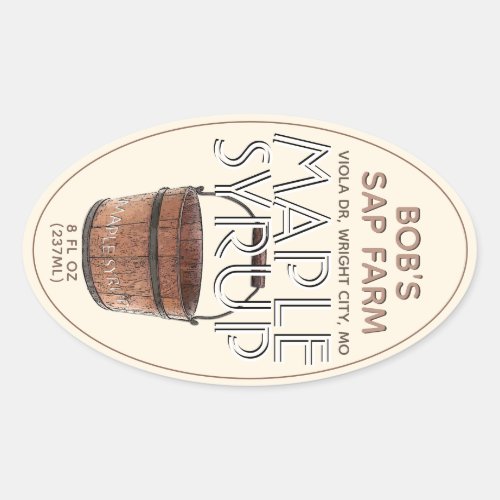 Maple Syrup Sap Bucket Editable Label