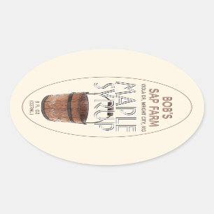 Maple Syrup Sap Bucket Editable Label